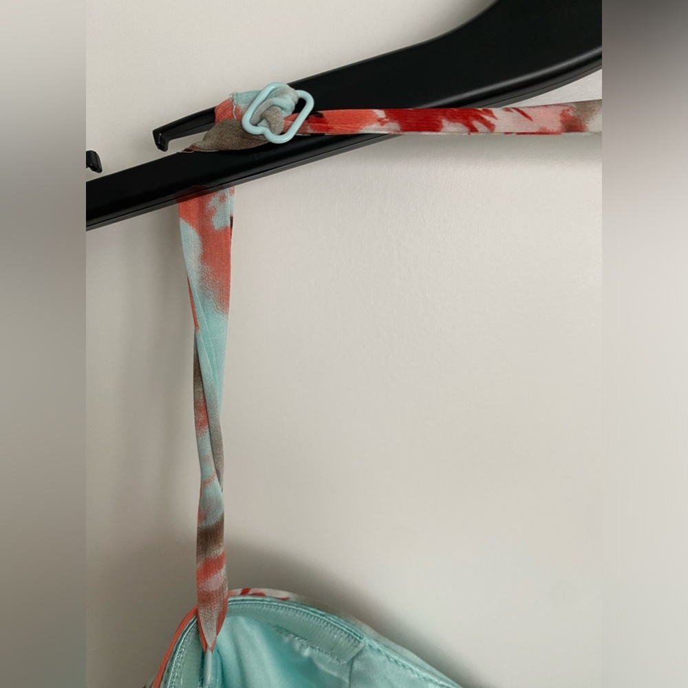 Jessica Simpson Floral Maxi Dress - Aqua and Coral - Picture 4 of 11